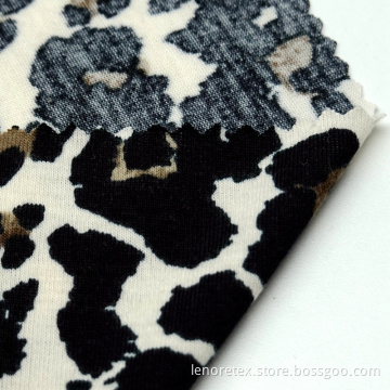 Polyester spandex stickad tryckt singel jersey tyg